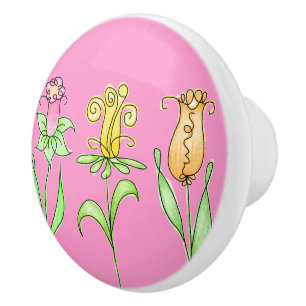 Bouton De Porte En Céramique Fleurs de printemps Pastel
