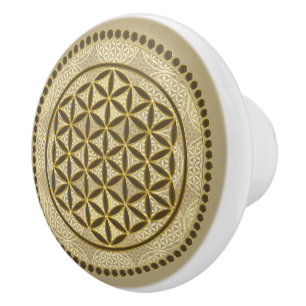 Bouton De Porte En Céramique FLEURS DE VIE - Symbole de géométrie sacrée Art 2