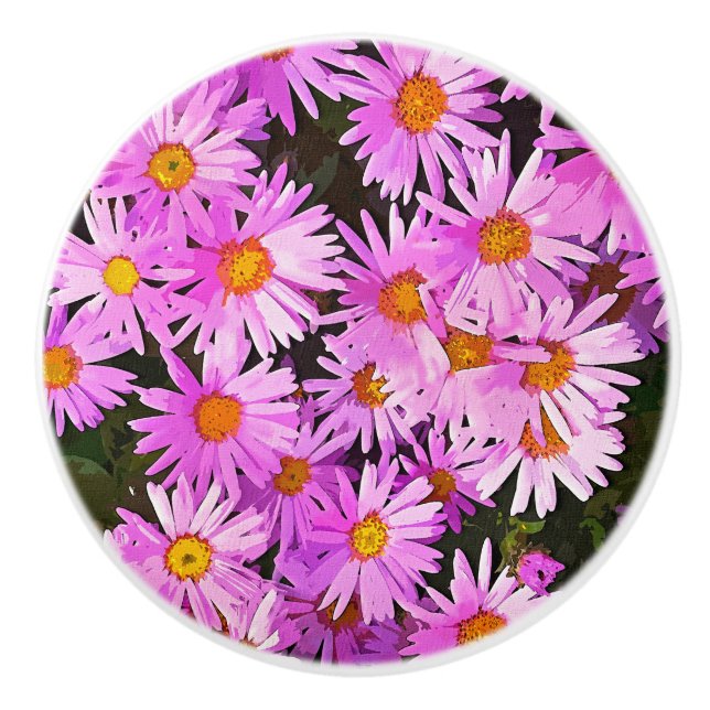 BOUTON DE PORTE EN CÉRAMIQUE FLEURS DU JOUR (Devant)