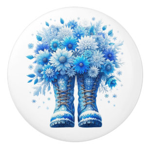 Bouton De Porte En Céramique Fleurs et pousses de jardin