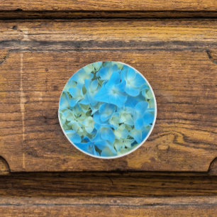 Bouton De Porte En Céramique Floral bleu français Hydrangea