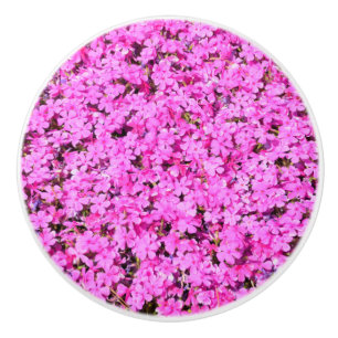 Bouton De Porte En Céramique Floral rose vibre