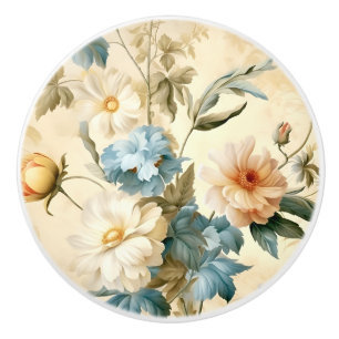 Bouton De Porte En Céramique Floral vintage