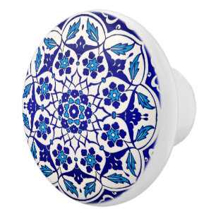 Bouton De Porte En Céramique Flore Vintage symétrique Ottoman Turkiye Iznik