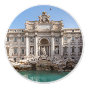 Bouton De Porte En Céramique Fontaine de Trevi au petit matin - Rome, Italie