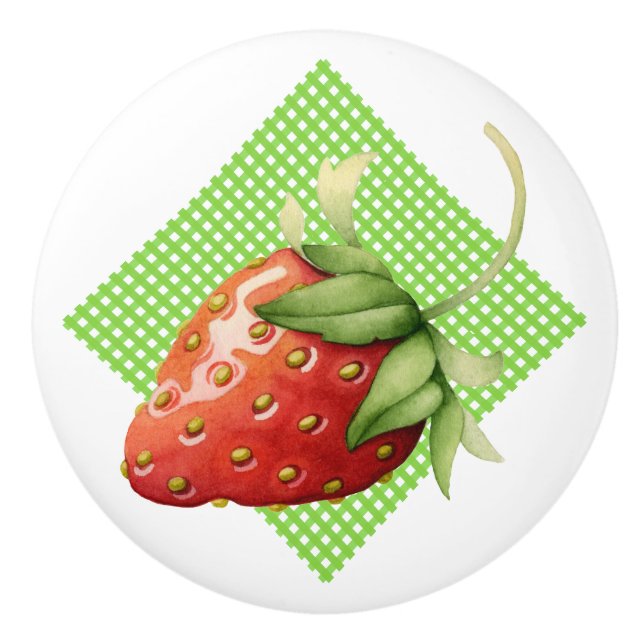 Bouton De Porte En Céramique Fraise en céramique Knob (Devant)
