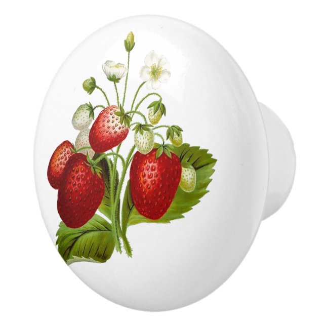 Bouton De Porte En Céramique Fraise rouge mignonne (Droite)
