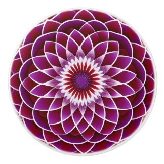 Bouton De Porte En Céramique Framboise et dahlia pourpre