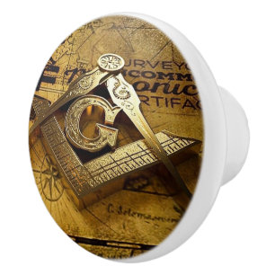 Bouton De Porte En Céramique Freemason