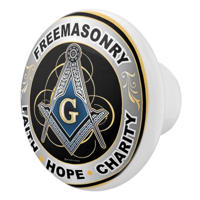 Bouton De Porte En Céramique Freemason (Droite)