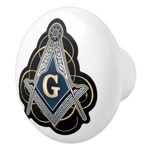 Bouton De Porte En Céramique Freemason
