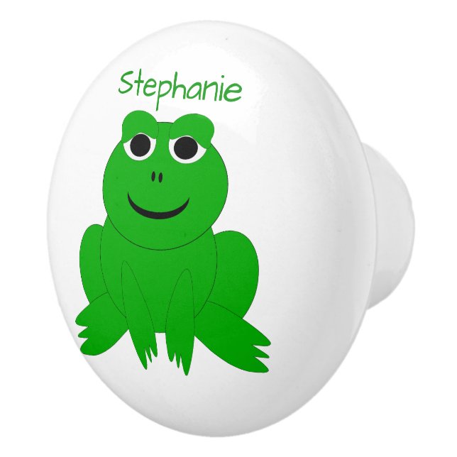 Bouton De Porte En Céramique Frog Design Personalised (Droite)