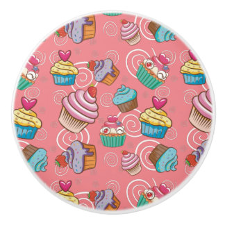 Bouton De Porte En Céramique Fun Cupcake Design Ceramic Knob