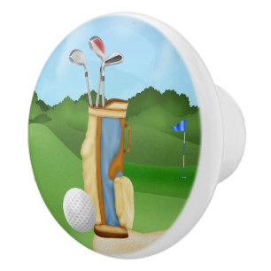 Bouton De Porte En Céramique Fun Golfball sports fun home déco pull