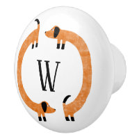 Funny Dachshund Saucisse Chien Monogramme