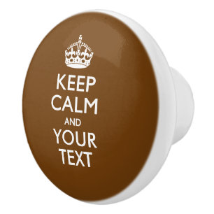 Bouton De Porte En Céramique Gardez le calme et votre texte sur le chocolat Bro