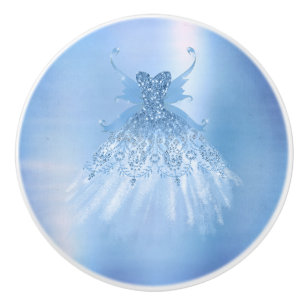 Bouton De Porte En Céramique Gare de glace de l'aile de fée Feutre d'iridesce