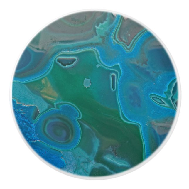 Bouton De Porte En Céramique Gemstone Unique Flèche Bleu Naturel Cristal Gem (Devant)