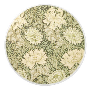 Bouton De Porte En Céramique Gestion du Cabinet William Morris Chrysanthemum