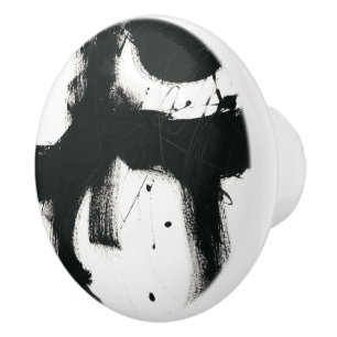 Bouton De Porte En Céramique Gesture en Onyx - Trucs de peinture noir