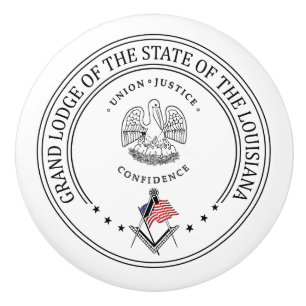 Bouton De Porte En Céramique Gîte de franc-maçonnerie de l'État de Louisiane
