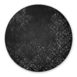 Bouton De Porte En Céramique Glimmery Onyx Grunge Tambour noir argenté