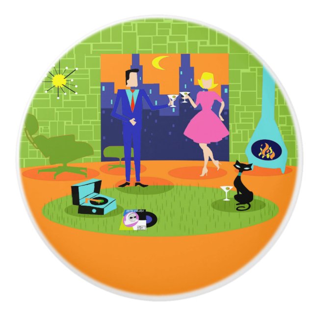 Bouton De Porte En Céramique Goéland en céramique rétro romantique (Devant)