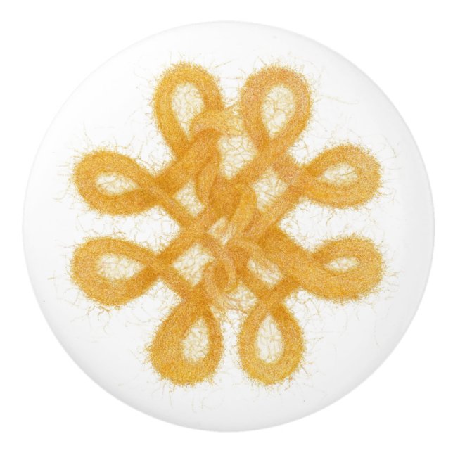 Bouton De Porte En Céramique GOLD CELTIC KNOT Ceramic Knob (Devant)