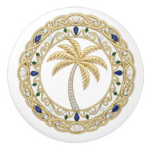 Gold Crystal Palm Tree 2Dgraphic Ocean Beach House