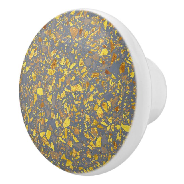 Bouton De Porte En Céramique Gold Terrazzo Pattern (Droite)