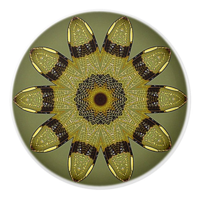 Bouton De Porte En Céramique Golden Dragonfly Wings Ceramic Knob (Devant)
