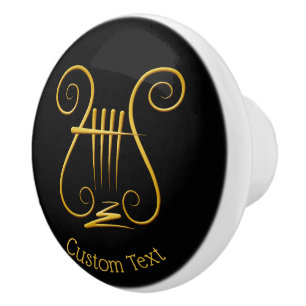 Bouton De Porte En Céramique Golden lyre