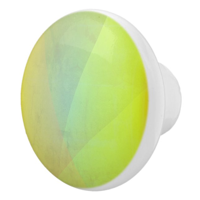 Bouton De Porte En Céramique Gradation géométrique jaune moderne (Droite)