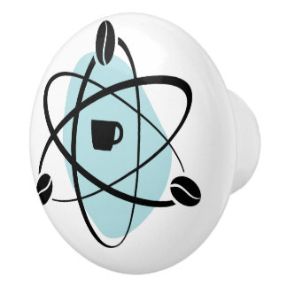 Bouton De Porte En Céramique Grains de café atomiques dans des tractions