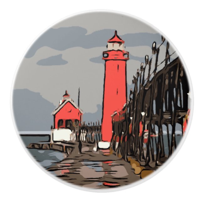 Bouton De Porte En Céramique Grand Haven Light (Devant)