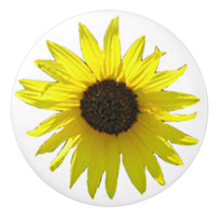 Bouton De Porte En Céramique Grande fleur simple de tournesol