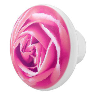 Bouton De Porte En Céramique Grande impression rose rose