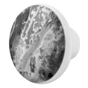 Bouton De Porte En Céramique Granite des Grands Lacs - noir et blanc