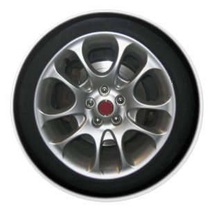 Bouton De Porte En Céramique Graphique de roue et d'enjoliveur de voiture 2D