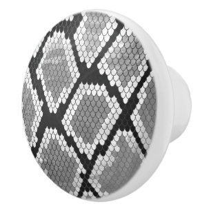 Bouton De Porte En Céramique Gris de serpent et gris clair