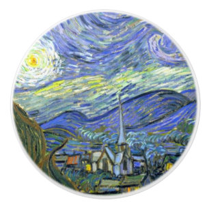 Bouton De Porte En Céramique Gros plan de Starry Night par Vincent Van Gogh