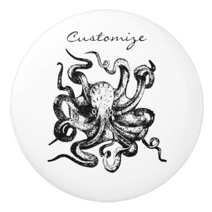 Bouton De Porte En Céramique Grosse pieuvre Thunder_Cove