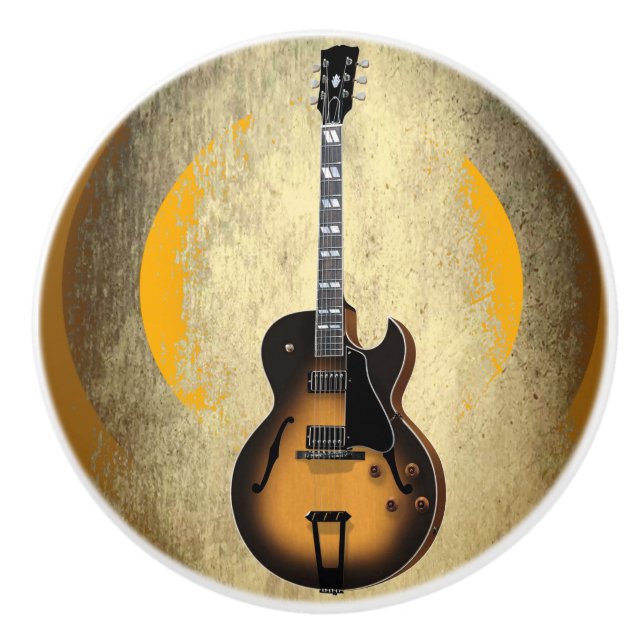Bouton De Porte En Céramique Grunge Sunburst (Devant)