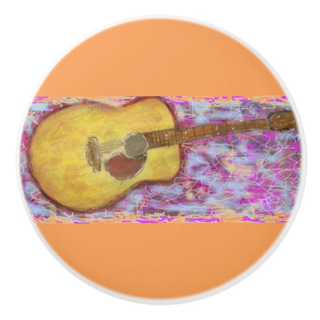 Bouton De Porte En Céramique Guitare acoustique (Devant)