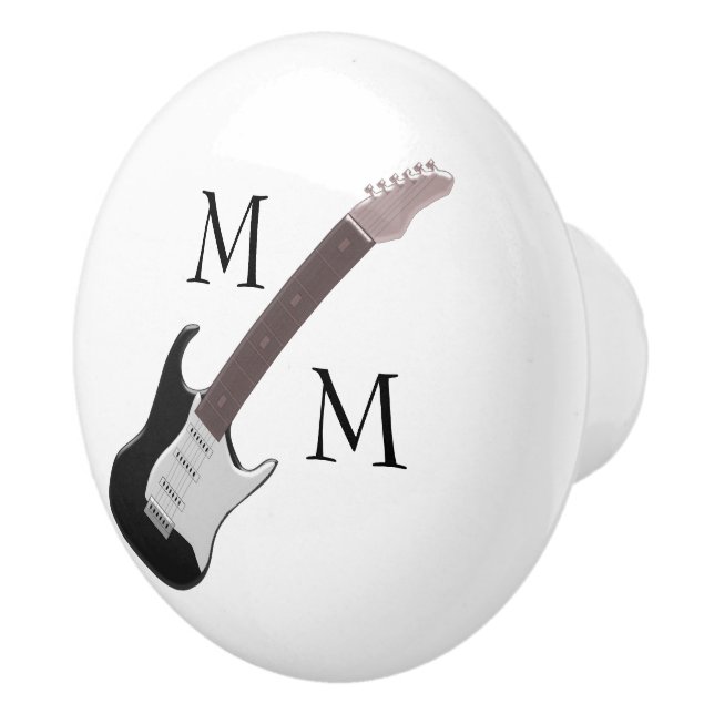 Bouton De Porte En Céramique Guitare électrique monogramme (Droite)