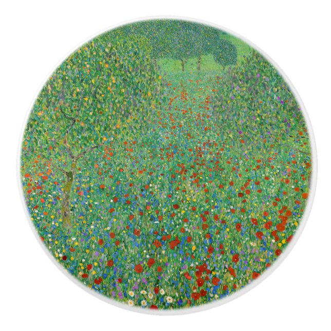 Bouton De Porte En Céramique Gustav Klimt - Champ de pavot (Devant)