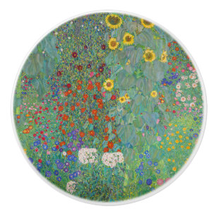 Bouton De Porte En Céramique Gustav Klimt - Jardin de campagne avec tournesols