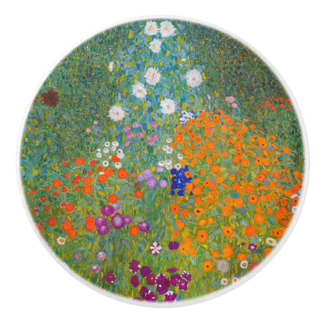 Bouton De Porte En Céramique Gustav Klimt - Jardin des fleurs (Devant)