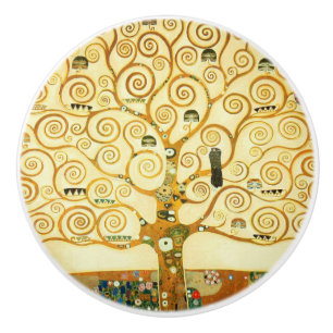 Bouton De Porte En Céramique Gustav Klimt L'Arbre De Vie Art Nouveau Vintage