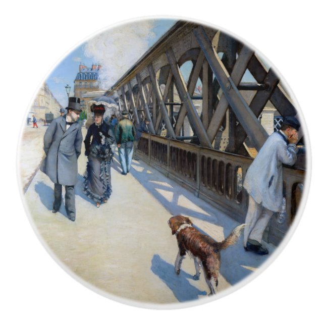 Bouton De Porte En Céramique Gustave Caillebotte - Le Pont de l'Europe (Devant)